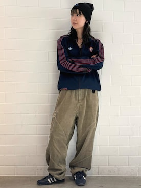 「アイテム（ジャージ）」を使った、RTさん（レディース・160cm）の秋コーディネート