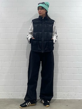 「adidas originals」｜「アイテム（ニットキャップ/ビーニー）」を使った、RTさん（レディース・160cm）の冬コーディネート