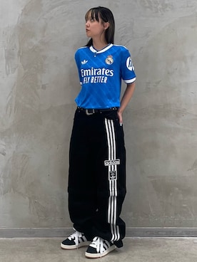 「adidas（アディダス）のアイテム（Tシャツ/カットソー）」を使った、RTさん（レディース・160cm）の夏コーディネート