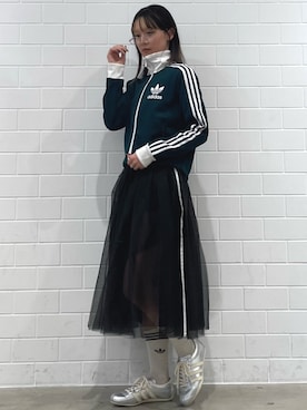 「アイテム（ジャージ）」を使った、RTさん（レディース・160cm）の冬コーディネート