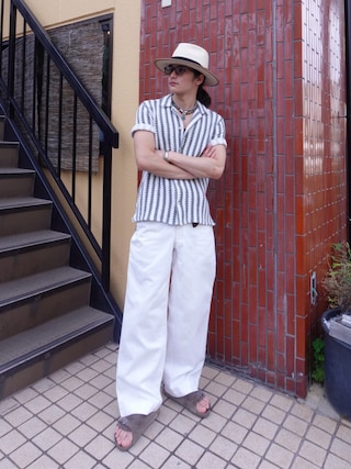 「BIRKENSTOCK(ビルケンシュトック)のBIRKENSTOCK / ビルケン 別注 チューリッヒ コンクリートグレー ナロー(サンダル)」を使った、yusuke さん(メンズ・173cm)の夏コーディネート