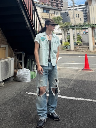 「SunKu（サンク）のSunKu/サンク ORIGINAL WALLET CHAIN ウォレットチェーン（ウォレットチェーン）」を使った、yusuke    さん（メンズ・173cm）の夏コーディネート