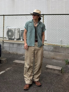 「RRL（ダブル アール エル）のアイテム」を使った、yusuke    さん（メンズ・173cm）の夏コーディネート