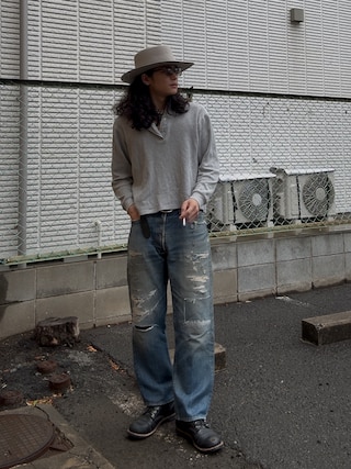 「RED KAP（レッドキャップ）のRED KAP/レッドキャップ 別注 サーマル ヘンリーネック ロングスリーブ Tシャツ（Tシャツ/カットソー）」を使った、yusuke    さん（メンズ・173cm）の春コーディネート