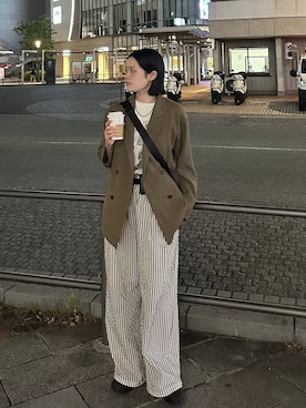 「LOWRYS FARM（ローリーズファーム）のアイテム（ジャケット/アウター）」を使った、mikaさん（レディース・163cm）の春コーディネート
