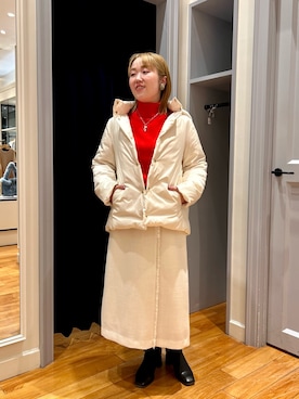 「NOLLEY’S（ノーリーズ）のアイテム（ダウンジャケット/コート）」を使った、Hori.Aさん（レディース・158cm）の秋コーディネート