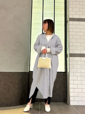 「NOLLEY’S（ノーリーズ）のアイテム（シャツワンピース）」を使った、Hori.Aさん（レディース・158cm）の冬コーディネート