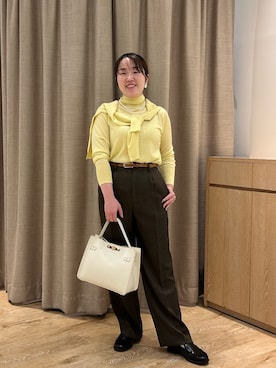 「アイテム（ベルト）」を使った、Hori.Aさん（レディース・158cm）の秋コーディネート