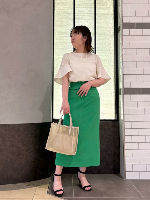 ノーリーズモザイクモール港北店Hori.Aさんのトートバッグ「チュールメッシュパイピングトートバッグ(NOLLEY'S|ノーリーズ)」を使ったコーディネート