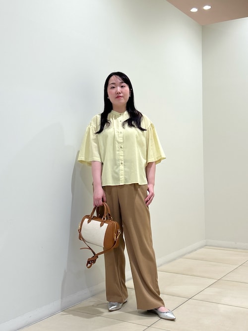 セットアップ対応》ウォッシャブルイージーツイルセミワイドパンツ