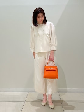 「お仕事スタイル」｜「アイテム（アクセサリー）」を使った、ITOさん（レディース・156cm）の春コーディネート