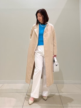 「ブルーニット」｜「アイテム（アクセサリー）」を使った、ITOさん（レディース・156cm）の春コーディネート