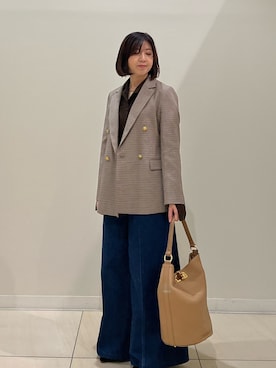 「アイテム（カーディガン/ボレロ、ブラウン系）」を使った、ITOさん（レディース・156cm）の秋コーディネート