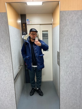 「Gramicci（グラミチ）のアイテム（スウェットパンツ）」を使った、Texas  Steakさん（メンズ・178cm）の冬コーディネート