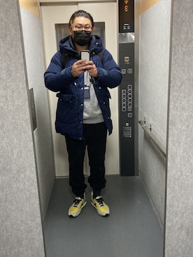 「THE NORTH FACE PURPLE LABEL（ザ ノースフェイス パープルレーベル）のアイテム（その他アウター、ブルー系）」を使った、Texas  Steakさん（メンズ）の冬コーディネート