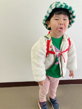 「アイテム（スウェット）」を使った、りんちゃんのさん（キッズ・100cm）の冬コーディネート