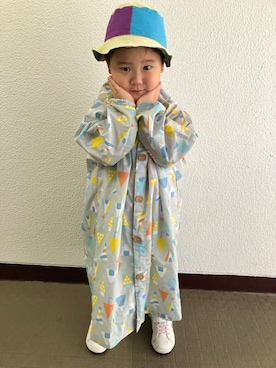 「Pokemon（ポケモン）のアイテム（スニーカー、ホワイト系）」を使った、りんちゃんのさん（キッズ・110cm）の秋コーディネート