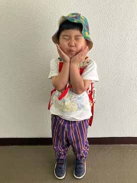 「GAP（ギャップ）のアイテム（トップス）」を使った、りんちゃんのさん（キッズ・100cm）の夏コーディネート