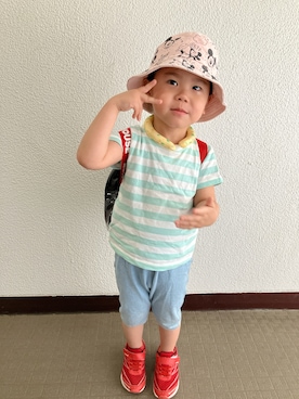 「アイテム（Tシャツ/カットソー）」を使った、りんちゃんのさん（キッズ・100cm）の夏コーディネート