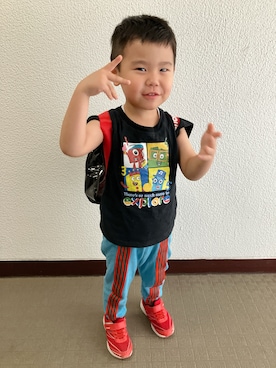 「アイテム（スウェットパンツ）」を使った、りんちゃんのさん（キッズ・100cm）の夏コーディネート