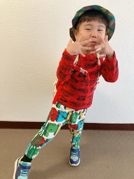 「アイテム（スウェットパンツ）」を使った、りんちゃんのさん（キッズ・100cm）の秋コーディネート