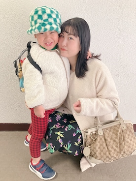 「アイテム（トートバッグ）」を使った、りんちゃんのさん（キッズ・100cm）の冬コーディネート