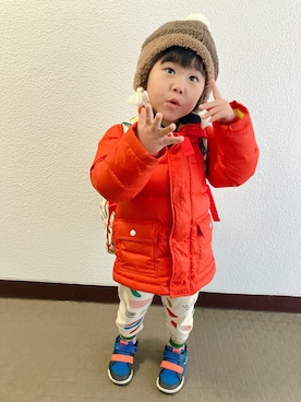 「アイテム（ブルゾン）」を使った、りんちゃんのさん（キッズ・100cm）の冬コーディネート