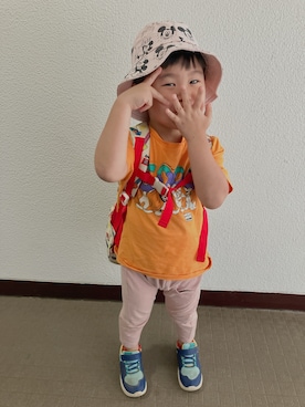 「アイテム（Tシャツ/カットソー）」を使った、りんちゃんのさん（キッズ・100cm）の秋コーディネート