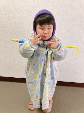 「西松屋（ニシマツヤ）のアイテム（その他、その他）」を使った、りんちゃんのさん（キッズ・100cm）の春コーディネート