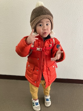 「UNITED ARROWS（ユナイテッドアローズ）のアイテム（ブルゾン、レッド系）」を使った、りんちゃんのさん（キッズ・100cm）の春コーディネート