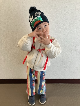 「アイテム（MA-1）」を使った、りんちゃんのさん（キッズ・100cm）の秋コーディネート