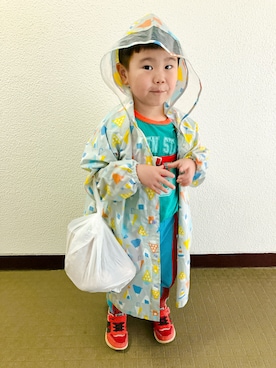 「MARKEY'S（マーキーズ）のアイテム（Tシャツ/カットソー、グリーン系）」を使った、りんちゃんのさん（キッズ・100cm）の夏コーディネート