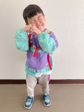 「しまむら（シマムラ）のアイテム（ジャケット/アウター）」を使った、りんちゃんのさん（キッズ・100cm）の春コーディネート