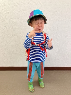 「アイテム（スウェットパンツ）」を使った、りんちゃんのさん（キッズ・100cm）の秋コーディネート
