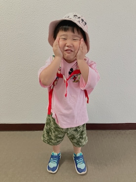 「アイテム（Tシャツ/カットソー）」を使った、りんちゃんのさん（キッズ・100cm）の秋コーディネート