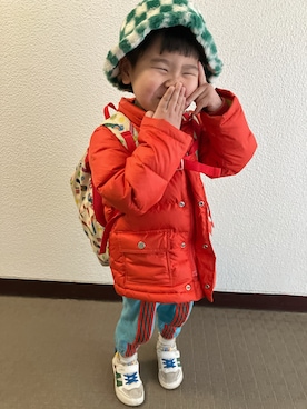 「UNITED ARROWS（ユナイテッドアローズ）のアイテム（ブルゾン、レッド系）」を使った、りんちゃんのさん（キッズ・100cm）の春コーディネート