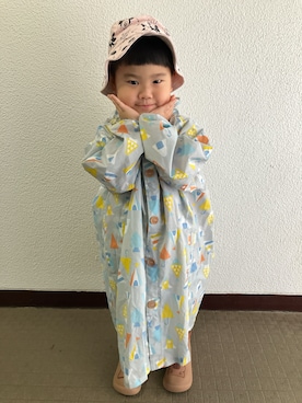 「中国のアイテム（ハット、ピンク系）」を使った、りんちゃんのさん（キッズ・110cm）の秋コーディネート