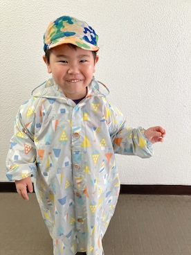 「知らないのアイテム（キャップ、その他）」を使った、りんちゃんのさん（キッズ・100cm）の春コーディネート