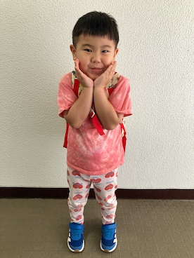「MARKEY'S（マーキーズ）のアイテム（パンツ、ピンク系）」を使った、りんちゃんのさん（キッズ・100cm）の夏コーディネート