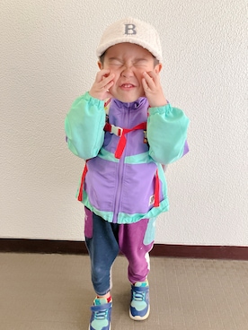 「しまむら（シマムラ）のアイテム（ジャケット/アウター）」を使った、りんちゃんのさん（キッズ・100cm）の春コーディネート