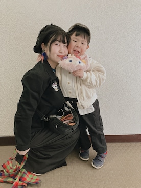 「アイテム（MA-1）」を使った、りんちゃんのさん（キッズ・100cm）の秋コーディネート