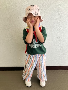 「WIGGLE WIGGLE（ウィグルウィグル）のアイテム（パンツ、その他）」を使った、りんちゃんのさん（キッズ・110cm）の夏コーディネート