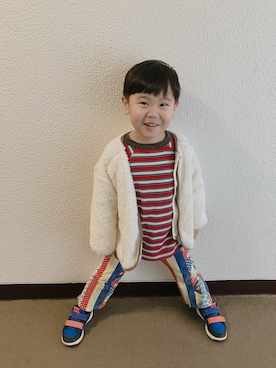 「アイテム（Tシャツ/カットソー）」を使った、りんちゃんのさん（キッズ・100cm）の冬コーディネート