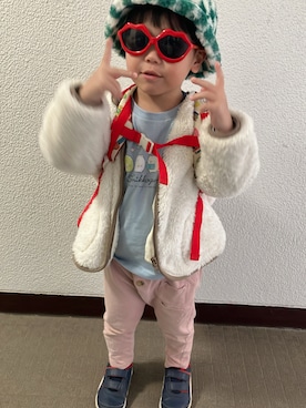 「アイテム（Tシャツ/カットソー）」を使った、りんちゃんのさん（キッズ・100cm）の秋コーディネート