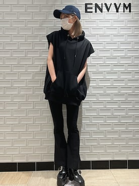 「ENVYM（アンビー）のアイテム（帽子）」を使った、envym_miyuさん（レディース・160cm）の夏コーディネート