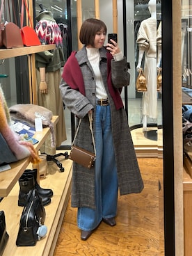 「アイテム（ステンカラーコート）」を使った、ｍｉｎａｍｉさん（レディース・160cm）の秋コーディネート