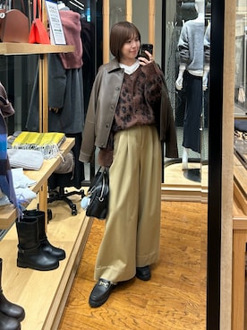 「アイテム（ボストンバッグ）」を使った、ｍｉｎａｍｉさん（レディース・160cm）の秋コーディネート