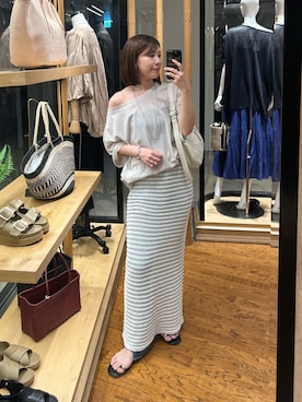 「Tシャツ/カットソー」｜「アイテム（アクセサリー）」を使った、ｍｉｎａｍｉさん（レディース・160cm）の夏コーディネート