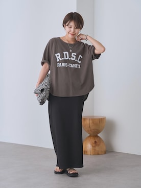 「RIVE DROITE（リヴドロワ）のアイテム（ワンピース）」を使った、ｍｉｎａｍｉさん（レディース・160cm）の夏コーディネート