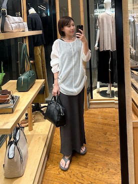 「リブスカート」｜ｍｉｎａｍｉさん（レディース・160cm）の夏コーディネート